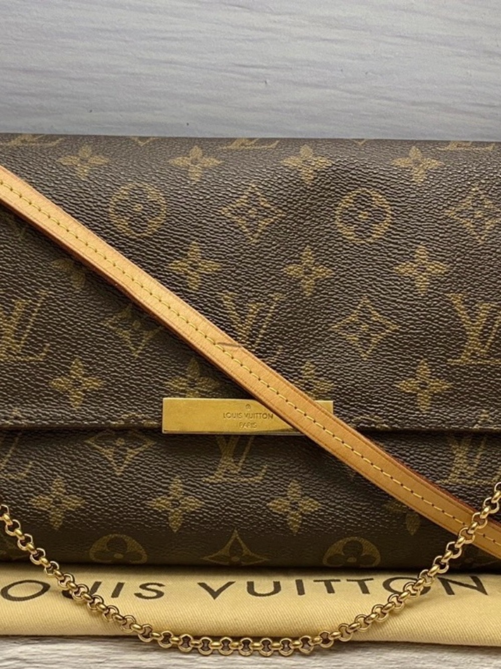 Louis Vuitton Monogram Brown and Tan Crossbody Clutch